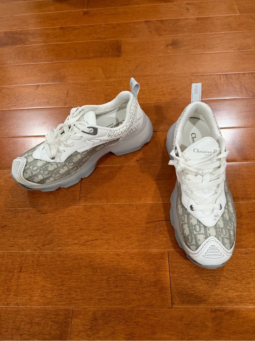 Christian Dior Oblique Transparent Logo Lace Up Vibe Sneakers Shoes Sz. 39 (9)